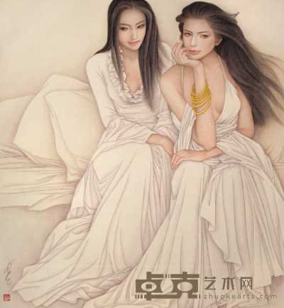 冯长江 异国姐妹 镜心 92×85cm